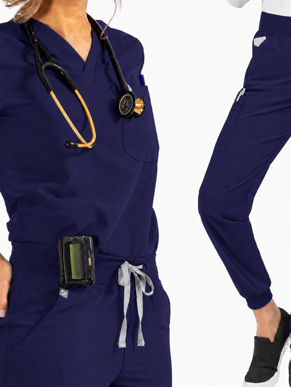 Women's Navy Blue Scrub Jumpsuit - Professional Medical Pant